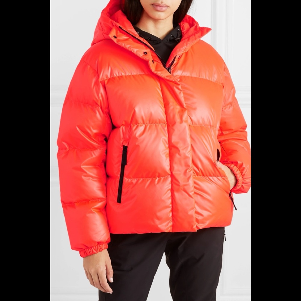 Bogner Fire + Ice Orange Ranja Oversized Cropped Hooded Quilted Down Ski Jacket